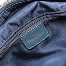 Christian Dior Trotter Canvas Double saddle Hand Bag Navy Gold Auth 191979V-21