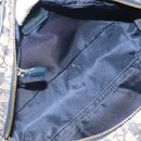 Christian Dior Trotter Canvas Double saddle Hand Bag Navy Gold Auth 191979V-10