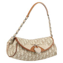 Christian Dior Trotter Canvas Romantic Chain Bag PVC Beige Silver Auth 191980V-1