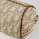 Christian Dior Trotter Canvas Romantic Chain Bag PVC Beige Silver Auth 191980V-15