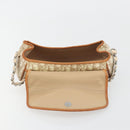 Christian Dior Trotter Canvas Romantic Chain Bag PVC Beige Silver Auth 191980V-18