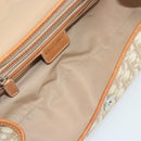 Christian Dior Trotter Canvas Romantic Chain Bag PVC Beige Silver Auth 191980V-10