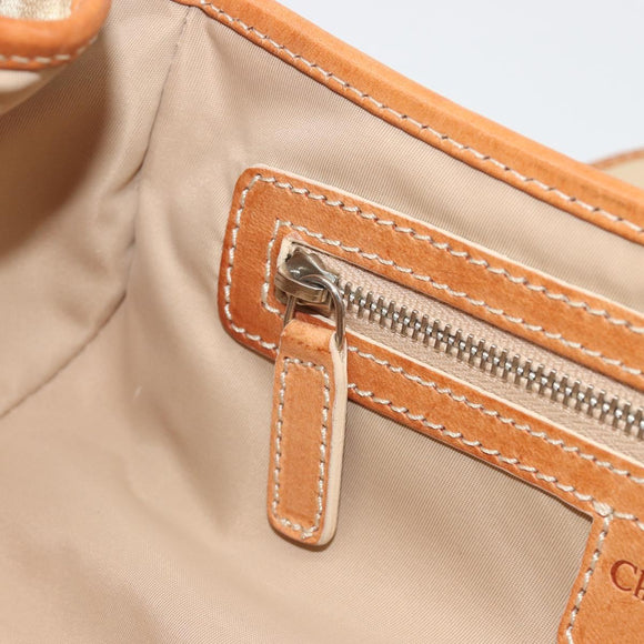 Christian Dior Trotter Canvas Romantic Chain Bag PVC Beige Silver Auth 191980V