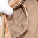 Christian Dior Trotter Canvas Romantic Chain Bag PVC Beige Silver Auth 191980V-23