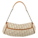 Christian Dior Trotter Canvas Romantic Chain Bag PVC Beige Silver Auth 191980V-2