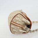 Christian Dior Trotter Canvas Romantic Chain Bag PVC Beige Silver Auth 191980V-3