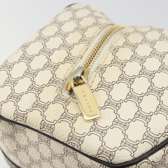 CELINE Macadam Canvas Hand Bag PVC Leather Ivory Gold Auth 191981A