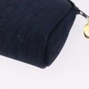 Christian Dior Trotter Canvas Pouch Navy Gold Auth 191983A-16