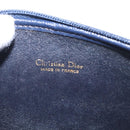 Christian Dior Trotter Canvas Pouch Navy Gold Auth 191983A-10