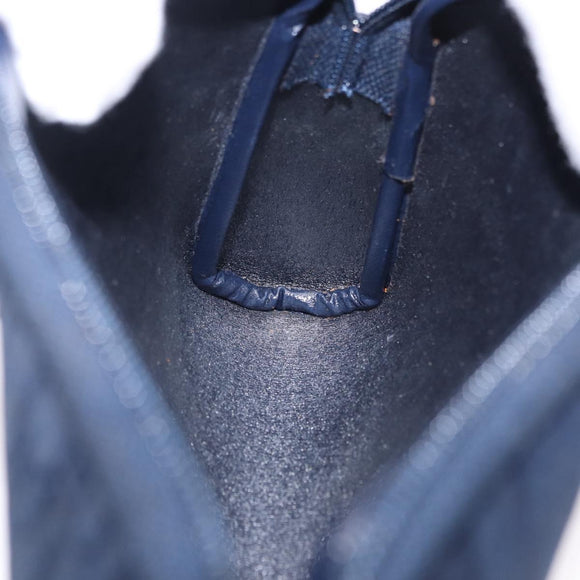 Christian Dior Trotter Canvas Pouch Navy Gold Auth 191983A