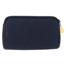 Christian Dior Trotter Canvas Pouch Navy Gold Auth 191983A-2