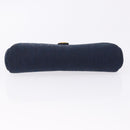 Christian Dior Trotter Canvas Pouch Navy Gold Auth 191983A-6