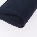 Christian Dior Trotter Canvas Pouch Navy Gold Auth 191983A-7