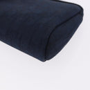 Christian Dior Trotter Canvas Pouch Navy Gold Auth 191983A-14