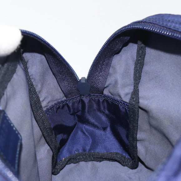 PRADA Pouch Nylon Navy Silver Auth 191985A