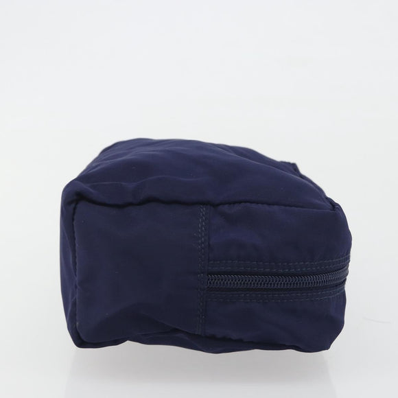 PRADA Pouch Nylon Navy Silver Auth 191985A