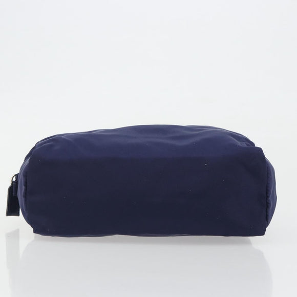PRADA Pouch Nylon Navy Silver Auth 191985A