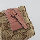 GUCCI GG Canvas Pouch Beige Silver 245947 Auth 191986-8