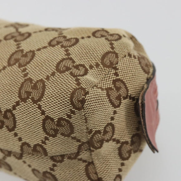 GUCCI GG Canvas Pouch Beige Silver 245947 Auth 191986