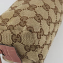 GUCCI GG Canvas Pouch Beige Silver 245947 Auth 191986-14