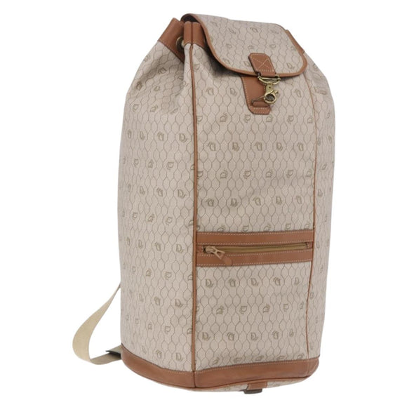 Christian Dior Honeycomb Canvas Shoulder Bag PVC Beige Auth 191990
