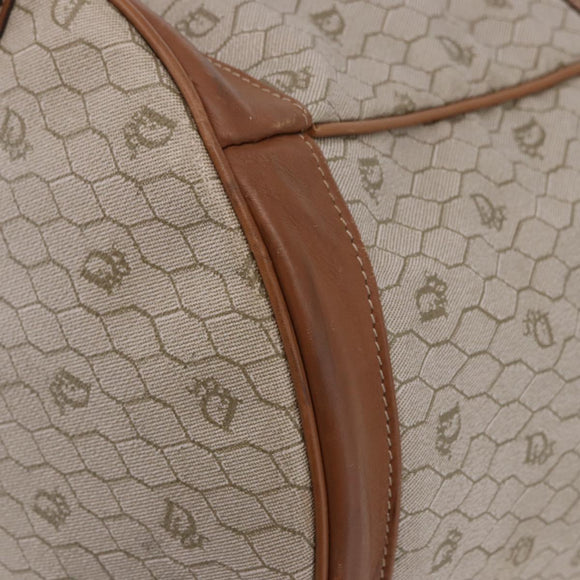 Christian Dior Honeycomb Canvas Shoulder Bag PVC Beige Auth 191990