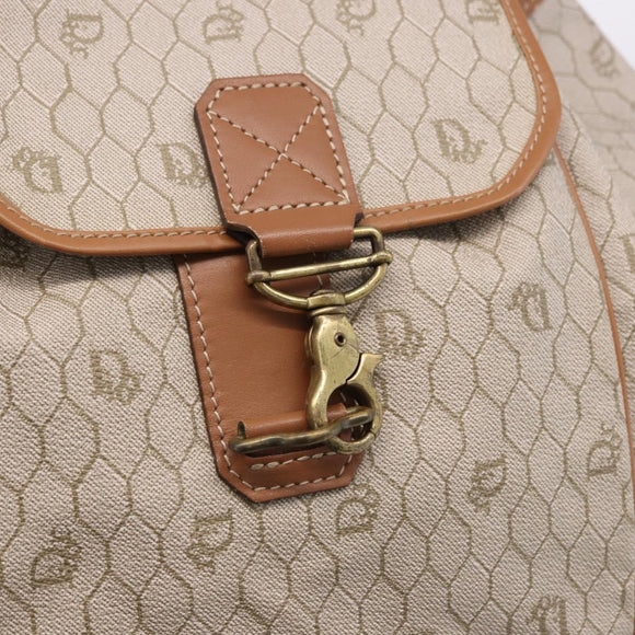 Christian Dior Honeycomb Canvas Shoulder Bag PVC Beige Auth 191990