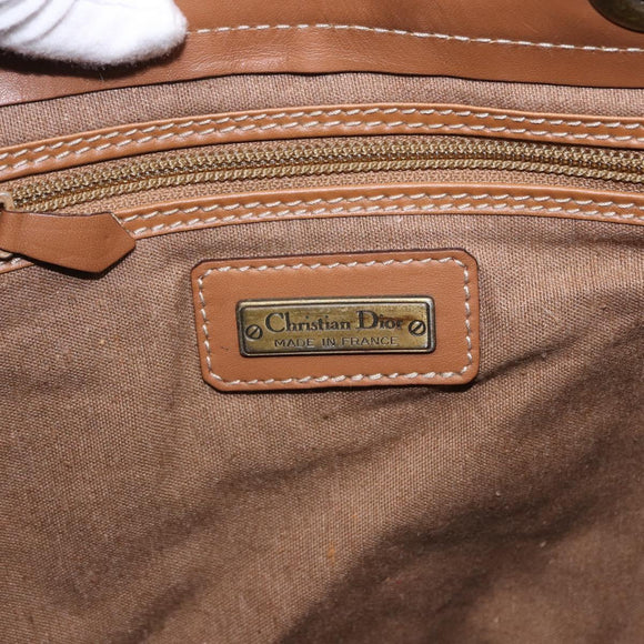Christian Dior Honeycomb Canvas Shoulder Bag PVC Beige Auth 191990