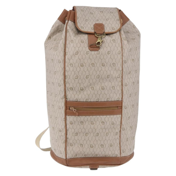 Christian Dior Honeycomb Canvas Shoulder Bag PVC Beige Auth 191990