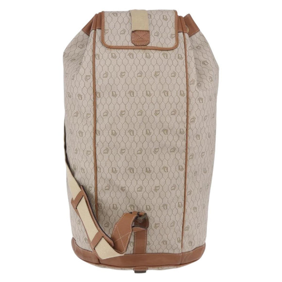 Christian Dior Honeycomb Canvas Shoulder Bag PVC Beige Auth 191990