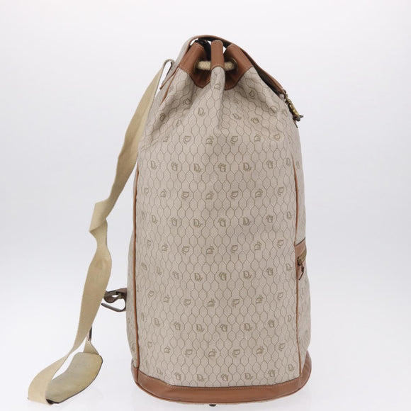 Christian Dior Honeycomb Canvas Shoulder Bag PVC Beige Auth 191990