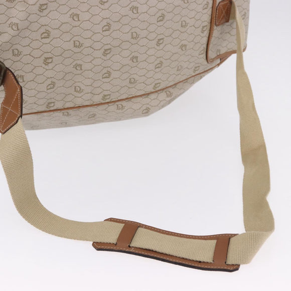 Christian Dior Honeycomb Canvas Shoulder Bag PVC Beige Auth 191990
