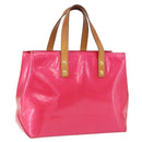 LOUIS VUITTON Monogram Vernis Reade PM Hand Bag Fuchsia Pink M91221 Auth 192000-1