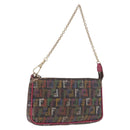 FENDI Chain Zucchino Canvas Shoulder Bag PVC Multicolor Gold Auth 192014-1