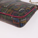 FENDI Chain Zucchino Canvas Shoulder Bag PVC Multicolor Gold Auth 192014-15
