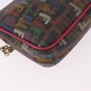 FENDI Chain Zucchino Canvas Shoulder Bag PVC Multicolor Gold Auth 192014-16