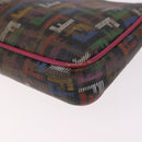 FENDI Chain Zucchino Canvas Shoulder Bag PVC Multicolor Gold Auth 192014-17