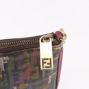 FENDI Chain Zucchino Canvas Shoulder Bag PVC Multicolor Gold Auth 192014-10