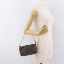 FENDI Chain Zucchino Canvas Shoulder Bag PVC Multicolor Gold Auth 192014-22