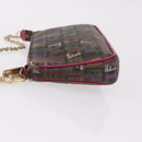 FENDI Chain Zucchino Canvas Shoulder Bag PVC Multicolor Gold Auth 192014-4