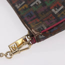 FENDI Chain Zucchino Canvas Shoulder Bag PVC Multicolor Gold Auth 192014-5