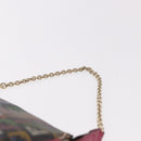 FENDI Chain Zucchino Canvas Shoulder Bag PVC Multicolor Gold Auth 192014-14