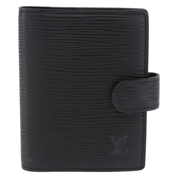 LOUIS VUITTON Epi Agenda Mini Day Planner Cover Black LV Auth 192021