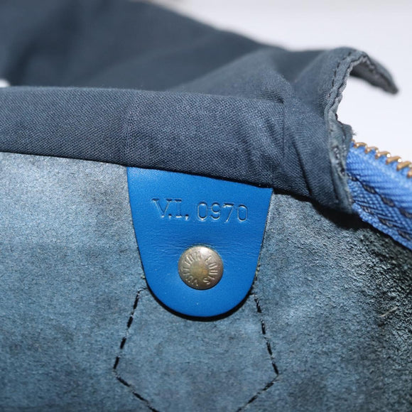 LOUIS VUITTON Epi Speedy 40 Hand Bag Toledo Blue M42985 LV Auth 192027