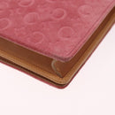 CELINE C Macadam Canvas Shoulder Wallet Suede Pink Gold Auth 192028A-15
