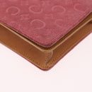 CELINE C Macadam Canvas Shoulder Wallet Suede Pink Gold Auth 192028A-16