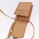 CELINE C Macadam Canvas Shoulder Wallet Suede Pink Gold Auth 192028A-9