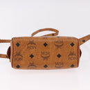 MCM Logogram Vicetos Mini Boston Bag PVC Leather 2way Brown Gold Auth 192029A-11