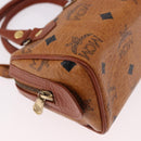 MCM Logogram Vicetos Mini Boston Bag PVC Leather 2way Brown Gold Auth 192029A-12