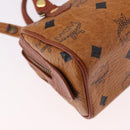 MCM Logogram Vicetos Mini Boston Bag PVC Leather 2way Brown Gold Auth 192029A-14